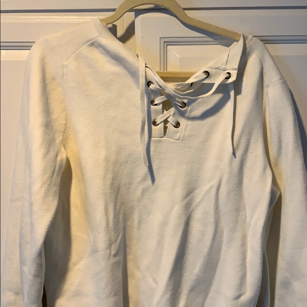Reversible Madewell white pullover